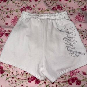 Vs pink xs white rhinestone shorts
